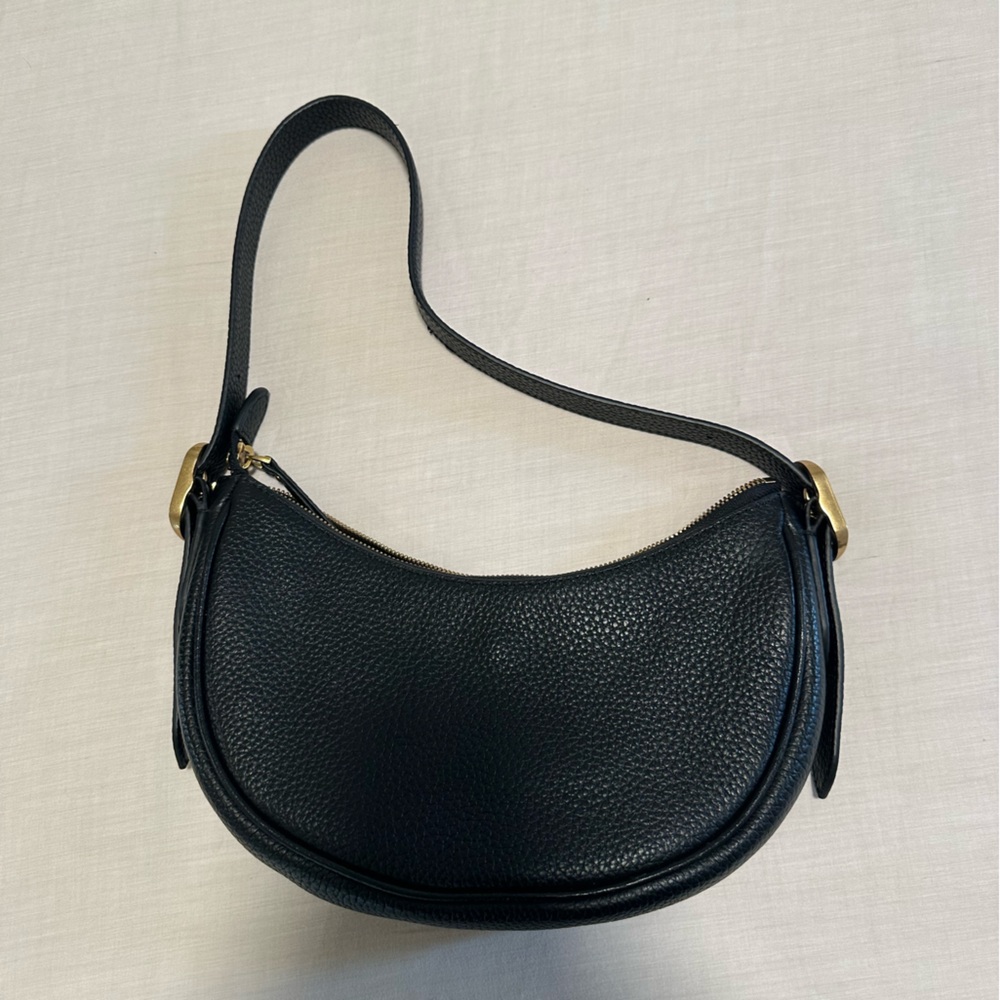 Quince Italian Leather Mini Crescent Shoulder Bag